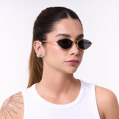Óculos de Sol Capri - Dourado | Preto