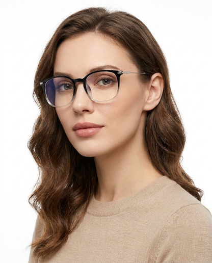 Modelo feminina usando Gafas Berlin Gris