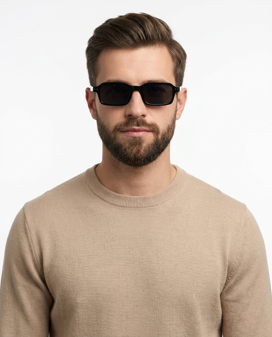 Modelo masculino usando Gafas Bilbao Negro