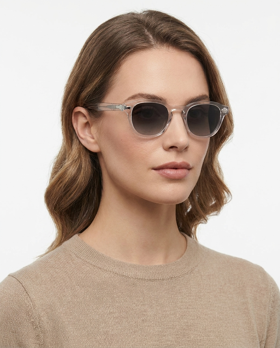 Modelo feminina usando Gafas Canarias Transparente com Negro