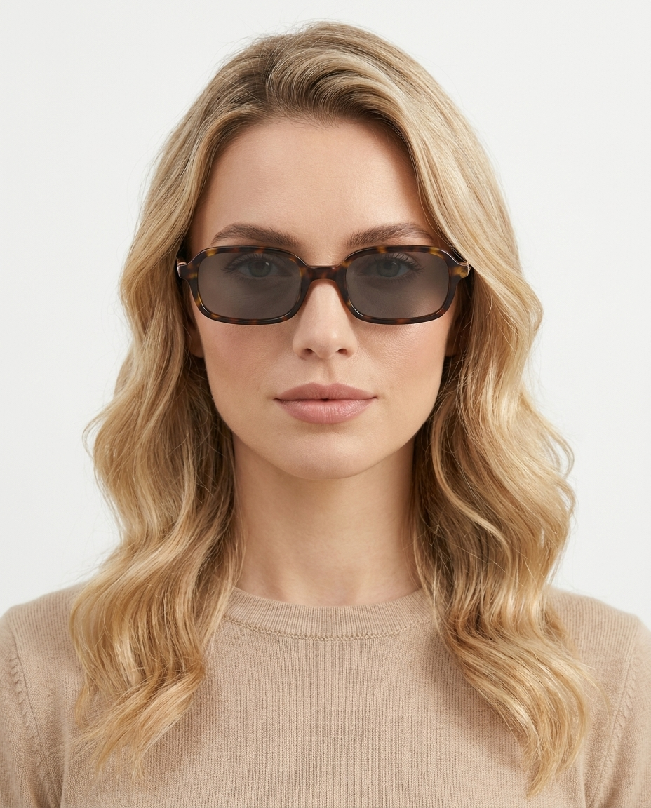 Modelo feminina usando Gafas de Sol Costa Carey Gris