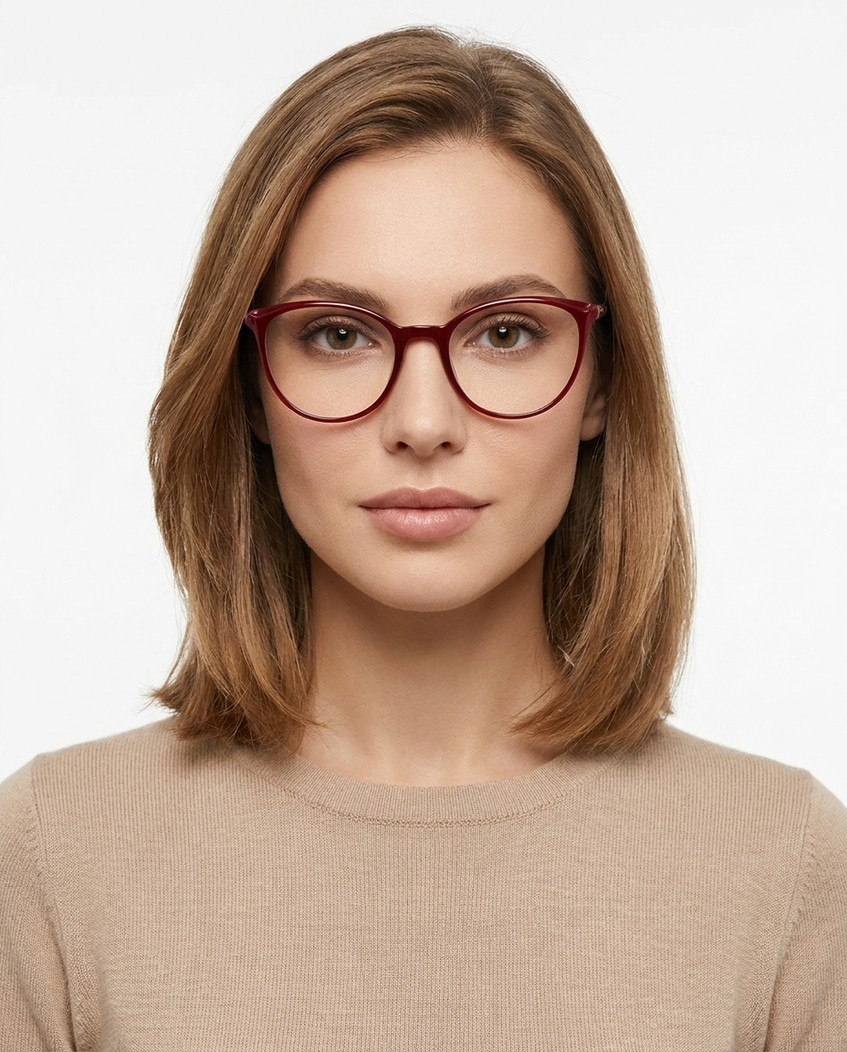Modelo feminina usando Gafas Dublin Rojo