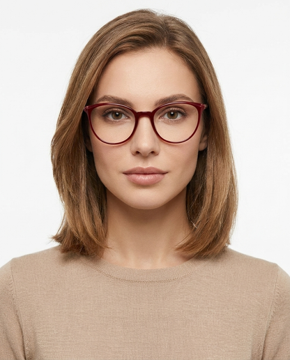 Modelo feminina usando Gafas Dublin Rojo