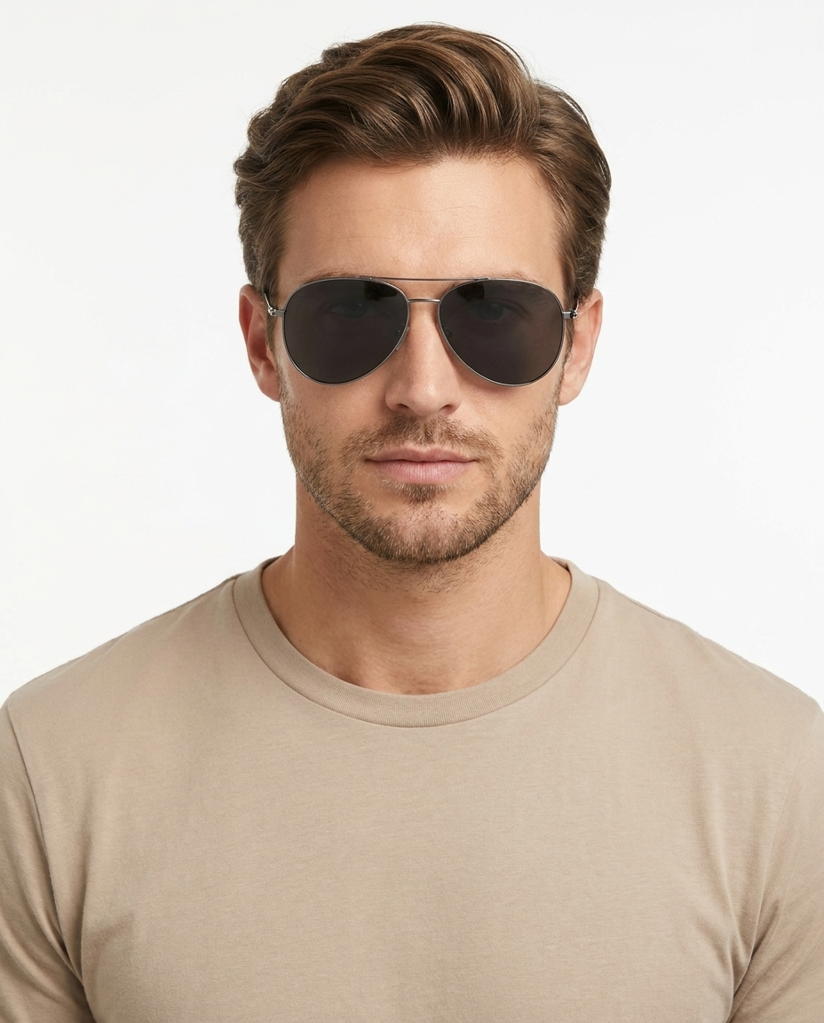 Modelo masculino usando Gafas Jakow Gris