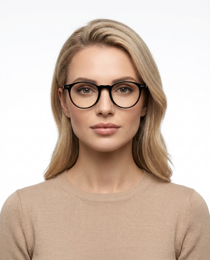 Modelo feminina usando Gafas Kael Negro