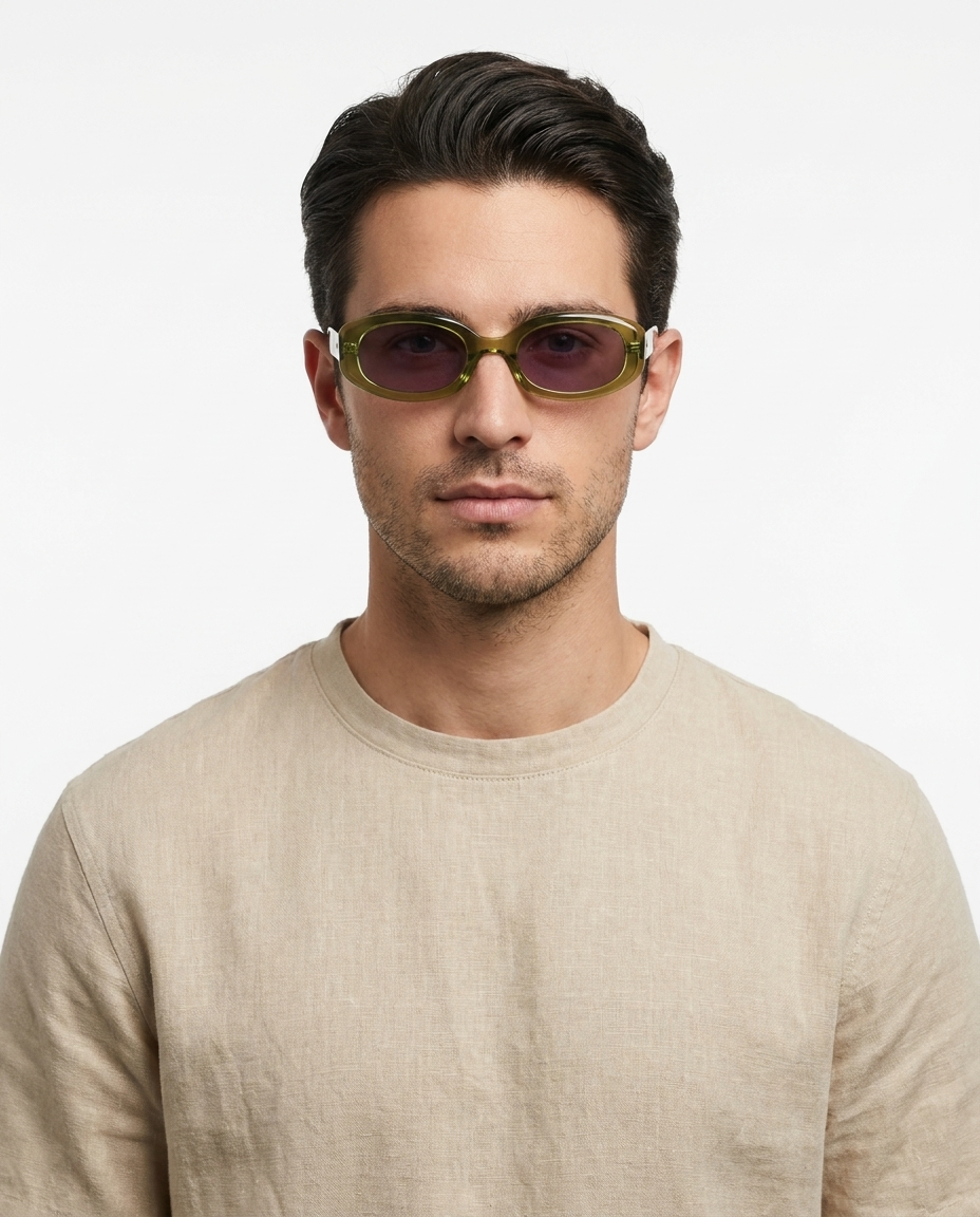Modelo masculino usando Gafas Ludo Verde