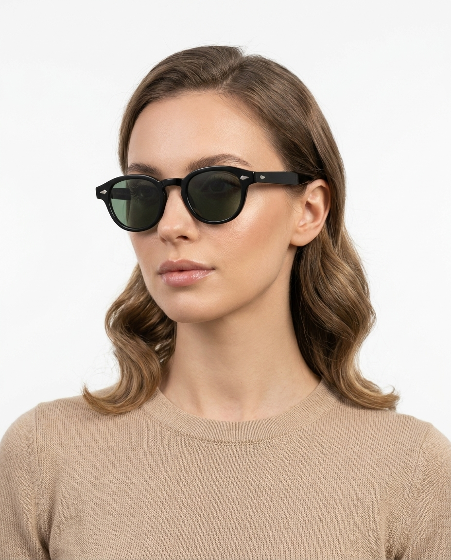Modelo feminina usando Gafas Lux Verde