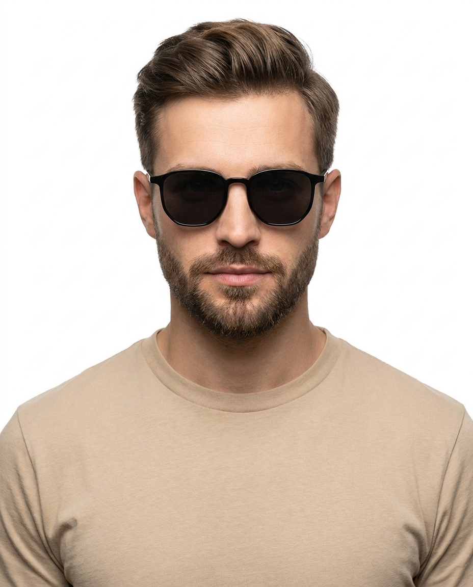 Modelo masculino usando Gafas Macao Negro