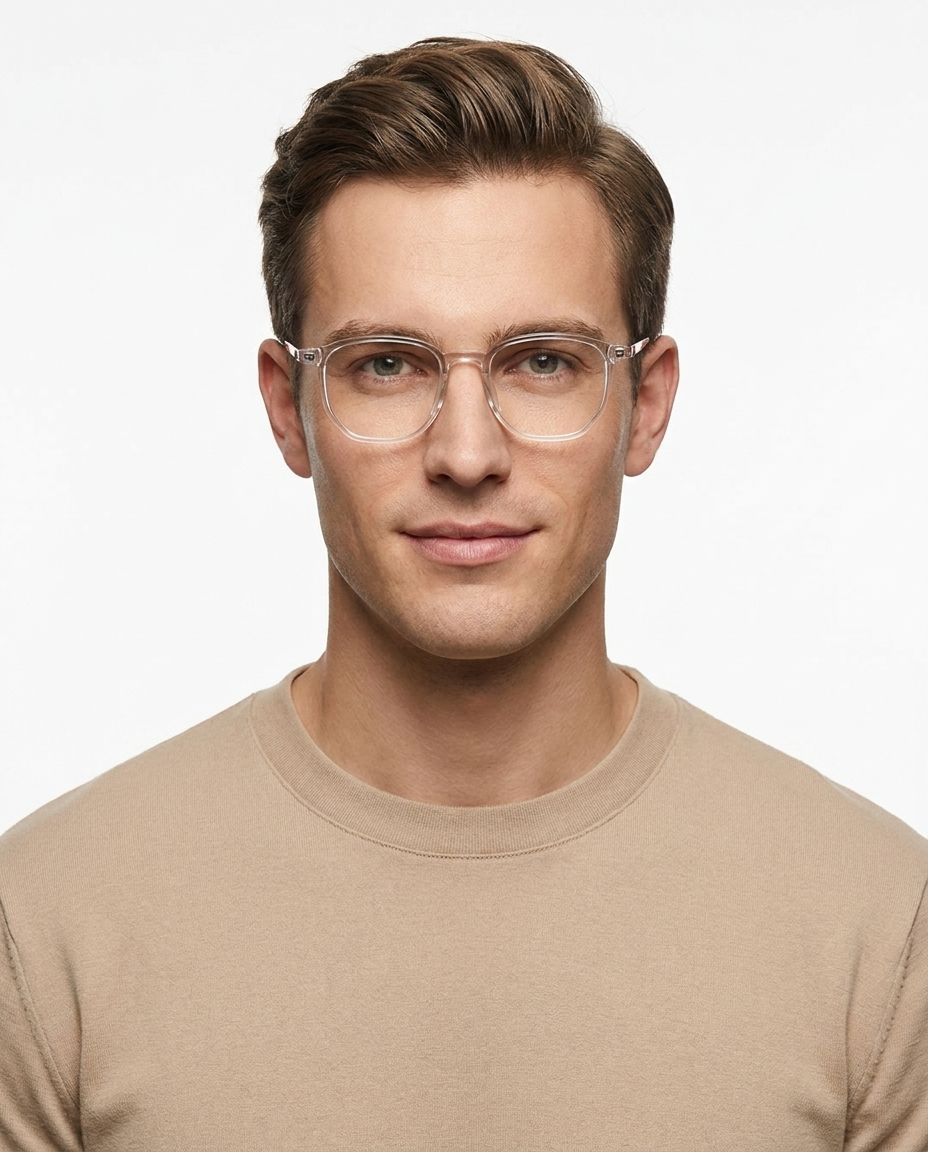 Modelo masculino usando Gafas Macao Gris