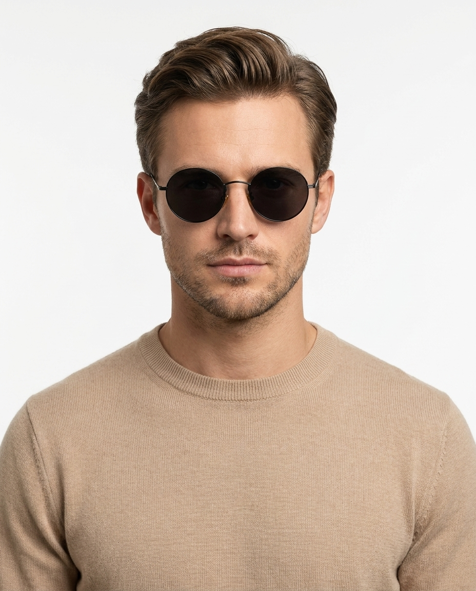 Modelo masculino usando Gafas Mello Negro