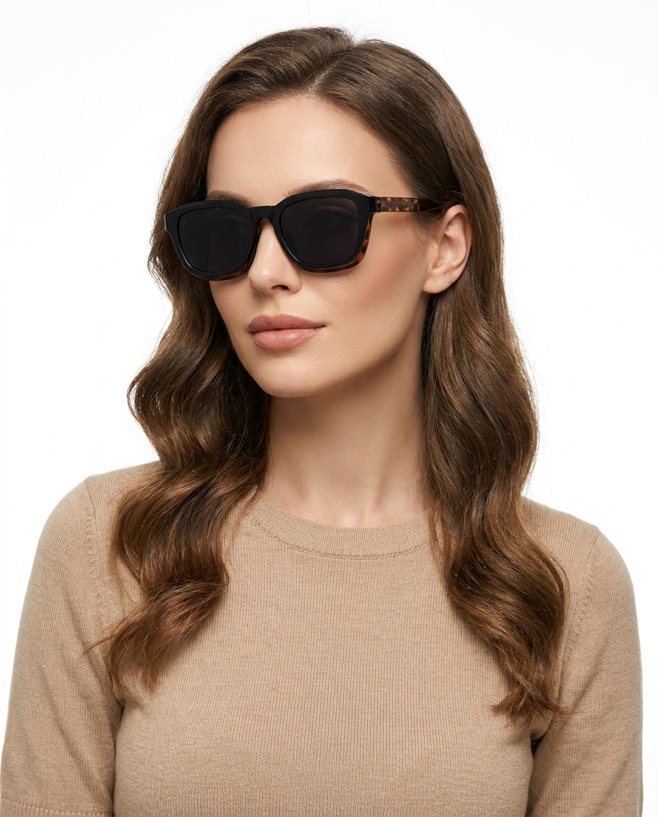 Modelo feminina usando Gafas Nolan Leopardo